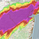 A map showing the six-hour rainfall totals the Northeast saw were a 1-in-200-year event.